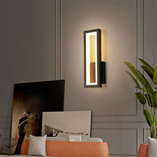 Lámpara LED de aluminio RAGGZZ de 17W, aplique rectangular negro de alta gama 4