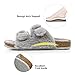 FITORY Womens Open Toe Slipper with Cozy Lining,Faux Rabbit Fur Cork Slide Sandals Gray Size 8