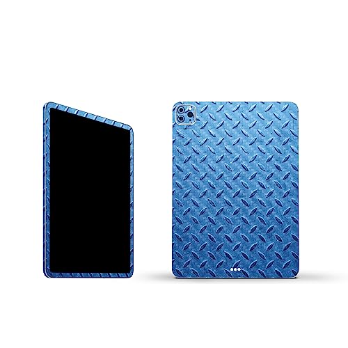Image of MightySkins Carbon Fiber Skin Compatible with Apple iPad Pro 11 inch M2 4th Gen (2022) Full Wrap Kit - Blue Gridiron | Protective, Durable Textured Carbon Fiber Finish | Easy to Apply | Made in The USA