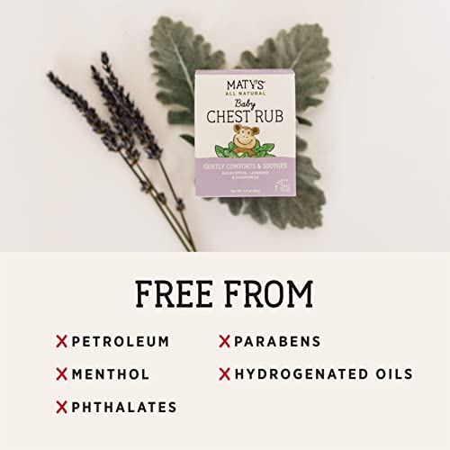 Matys Baby Chest Rub – Naturally Comfort, Soothe And Help Relieve Congestion In Babies 3 Months+, Petroleum Free – Made With Soothing Lavender And Chamomile, 1.5 Oz – 2 Pack #TOP3