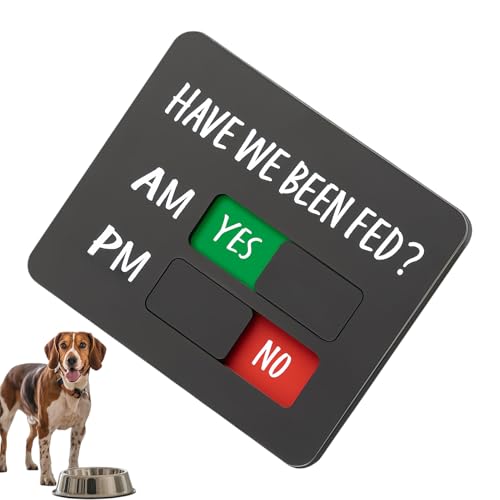 Hundefutterstation Erinnerung, AM PM Diagramm, magnetisch oder doppelseitig, selbstklebend, Erinnerungsschieber – für Kühlschrank, Küche, Zuhause, tägliche Routine, Gewichtsverlust-Programm
