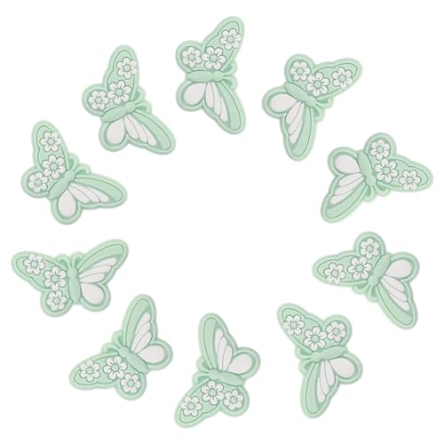 BEBEMOKO 10pcs Butterfly Knitting Needle End Caps Silicone Needle Point Protectors Soft Flexible for Home Professional Use