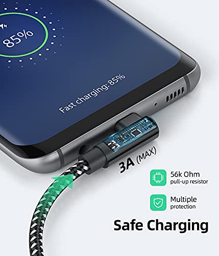 HOTNOW Short USB C Cable Right Angle 30cm 3 Pack, 0.3M Portable USB-C Charger...
