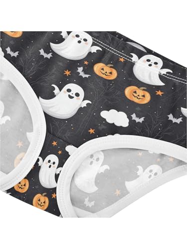 ZZKKO Halloween Cute Ghosts Pumpkins Girls Underwear Toddler Panties for Girls Comfort Brief Size 2T4