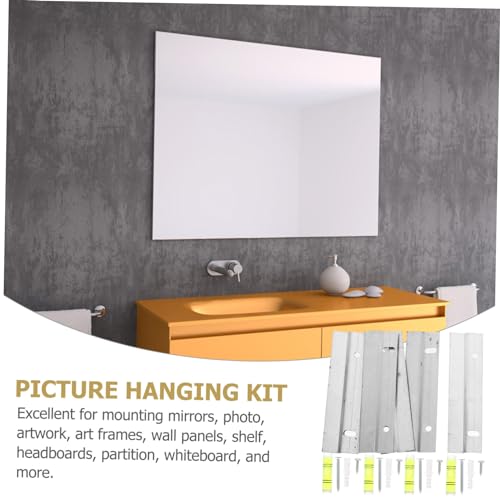Image of 3sets French Cleat Picture Hanging Kit of Mirror Hangers for Lightweight Items up to Professional Grade Wall Mounting Hardware for Artwork and Home Decor