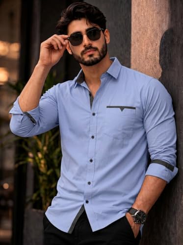Image of Amazon Brand - INKAST Cotton Shirt for Men | Regular Fit Full Sleeve Casual Shirt | Stylish Formal Office Wear Shirts for Men | Soft Comfortable Breathable Cotton Fabric | Fashionable Office Wear