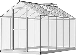 Outsunny 6x10ft Clear Polycarbonate Greenhouse Aluminium Frame Large Walk-In Garden Plants Grow