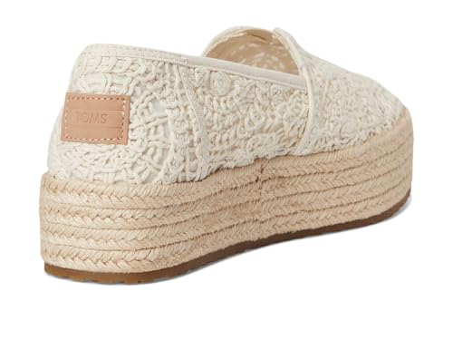 Image of TOMS Women's Valencia Platform Espadrille, Textile Upper, Ortholite Insole, Natural Crochet Lace, 8.5