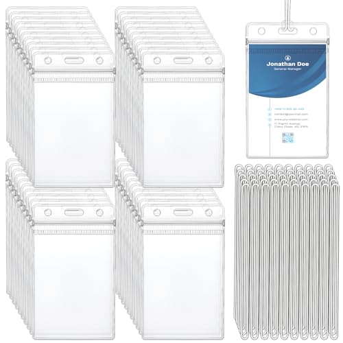 Étiquettes de bagage transparentes SHENLIU lot de 200 porte-badges avec sangles pour voyage