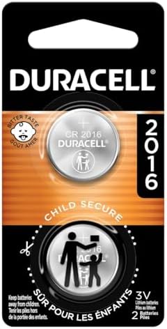 Duracell 2016 3V Lithium Coin Batteries 2 Count (Pack of 1), CR2016 3 Volt Battery for Key Fob, Car Remote