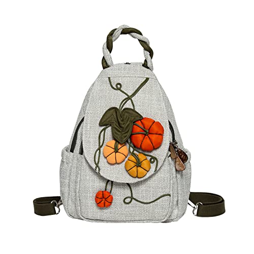Light lady backpack Casual Canvas Backpack，Hand-woven ladies backpack，Convertible Multifunctional Straps Ladies Shoulder Chest Bag - Main Image