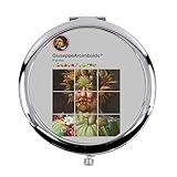 Fabulous Miroir de Poche en métal Gris   Arcimboldo Réseaux Sociaux Peintre Nature Morte   (Diamètre 70 mm)