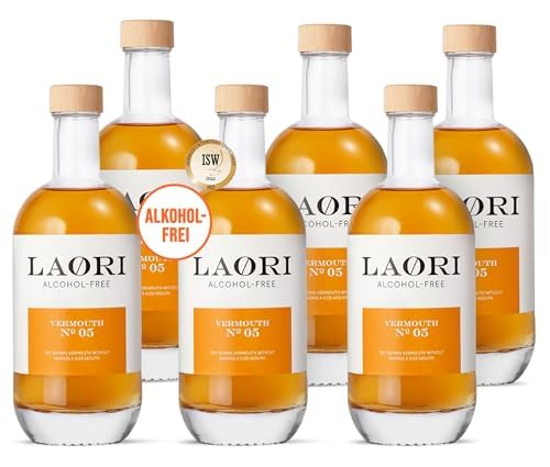 Laori No 05 Vermouth 6x500ml | Alkoholfreier Weinaperitif mit Wermut & Enzian Kräutern | Perfekt für Cocktails & Longdrinks | 100% Weinbasis, ohne künstliche Aromen & Farbstoffe| Vegan & Zuckerfrei