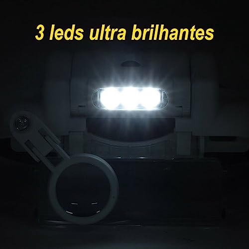 Lupa Cabeça 6 lentes 3 Leds Estética leitura eletrônica Lorben GT870