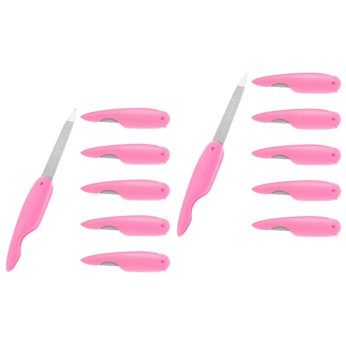 MAGICLULU 12Pcs Folding Small Nail Files Metal Emery Boards Reusable Portable Nail File Strips Manicure Pedicure Tools for Home Salon Care 5.31 Inch
