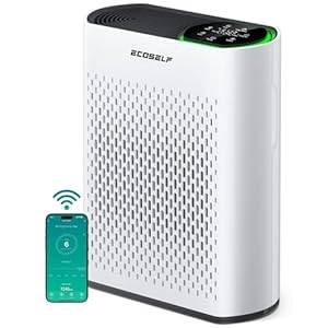 Powerful Air Purifiers for Home Large Room Up to 2400 Ft² with Smart WiFi Air Quality Monitor Sleep Mode, Air Purifier for Bedroom Office Living Room HAP602WF