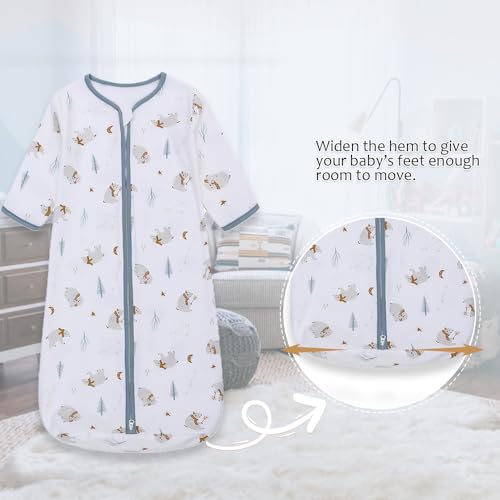 Image of Miracle Baby Long Sleeve Sleep Sack 2-Pack, 100% Cotton Wearable Blanket Baby Sleeping Bag for Newborn Infant Toddler