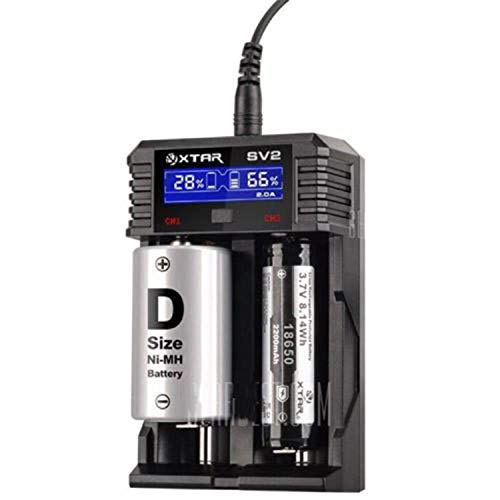 XTAR SV2 Smart Digital Battery Charger Li-ion Ni-MH 16340 18650 26650 AA AAA C D
