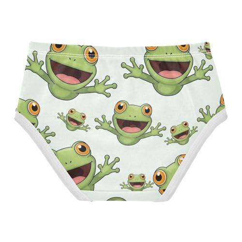 Cotton Girls Underwear Toddler Cute Cartoon Green Frogs White Little Girl Panties Flower Briefs Underpants 2t2