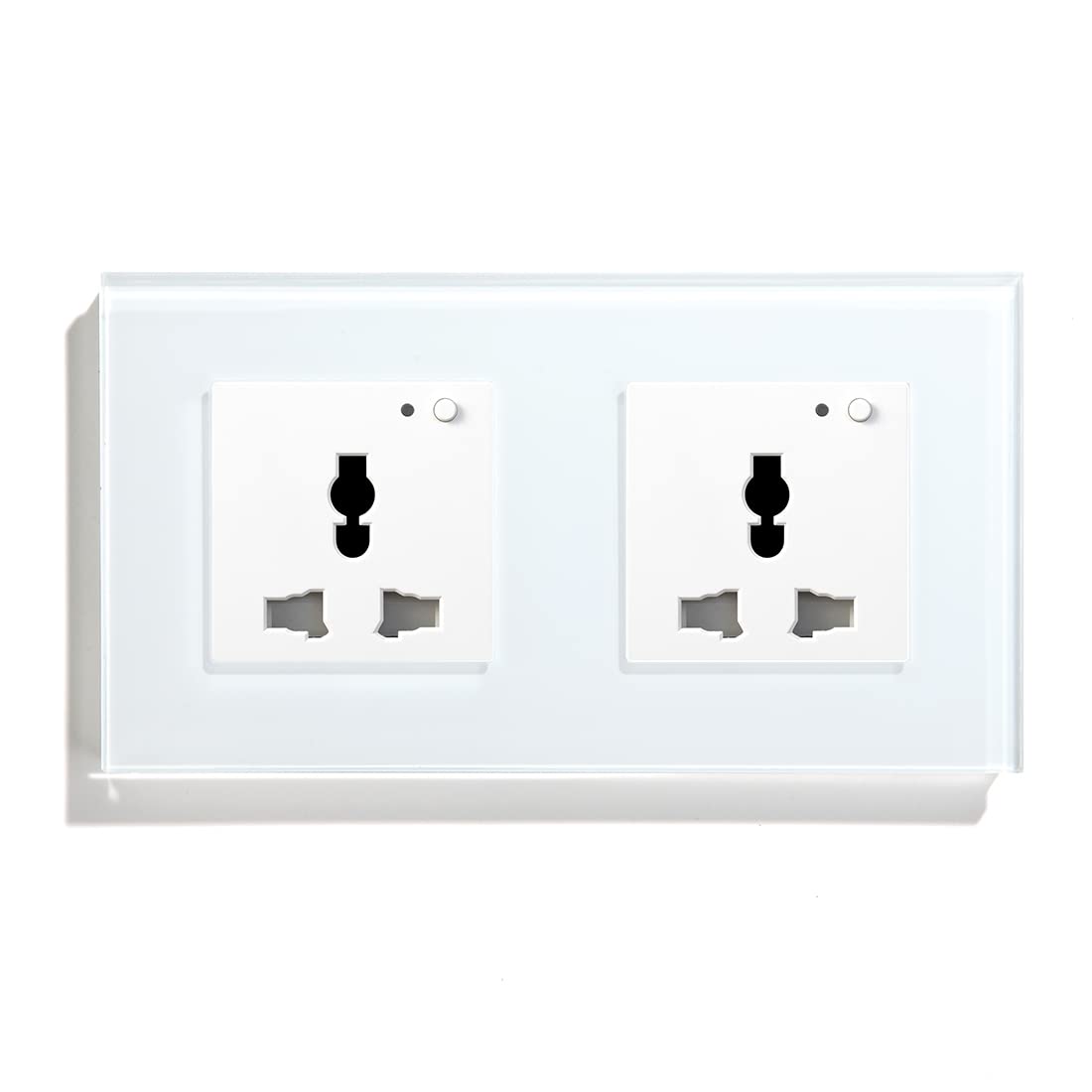 UK PLUSWiFi Smart Wall Socket, Glass Panel Outlet Remotely Controlled Works with Alexa/Google Home