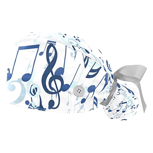 Chapeaux bouffants JDEZ ajustables imprimés de notes de musique pour hommes et femmes