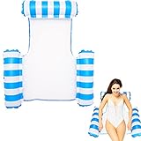 🌴【MATERIAL PREMIUM】 Nuestra fila de flotadores de natación de tres tubos está hecha de material de PVC de alta calidad, 50% de malla suave, liviana y duradera, segura para su piel, puede colgarlo cómodamente en el agua y moldear cómodamente la postura de natación que desea. .