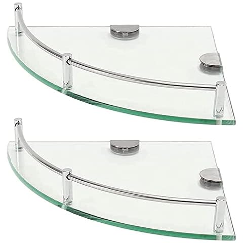 Estante de baño de esquina de cristal de 2 niveles Cover