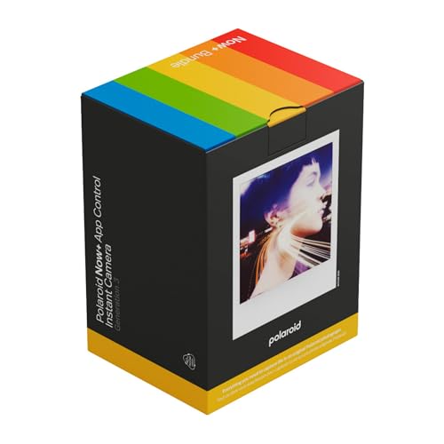 Polaroid Appareil Photo instantané Now+ Gen 3, Noir + Film Couleur (8 Photos)