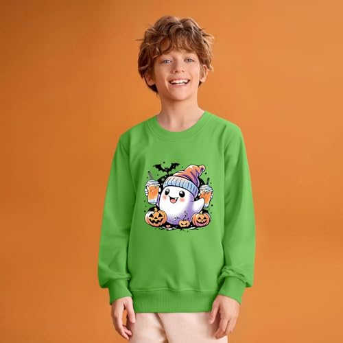 Girls Cute Halloween Sweatshirt Pullover with Pumpkin Print Casual Fall Top for Holiday Shirt4