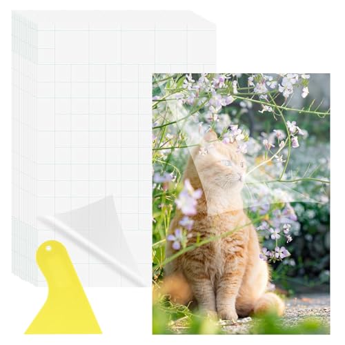 50 Pezzi Plastificatrice,Foglio di Laminazione A6,Lucido Fogli per Plastificatrice,Dotata di...