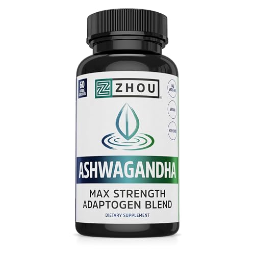 Zhou Nutrition Ashwagandha Capsules, Mood Enhancer, Energy Boost, Blend of