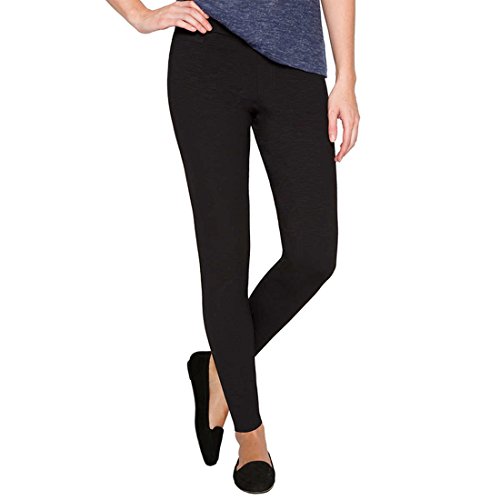 Matty M Ladies Slub Ponte Pant (Variety Color & Size) (XS, BLACK)