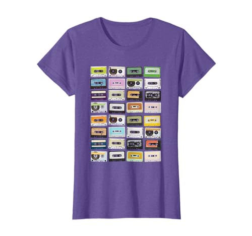 Cassette Tapes Mixtapes 1980s Radio Music Graphic Print T-Shirt