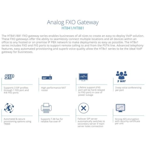 grandstream gs-ht881 8 fxo 1 fxs 2 gige poe nat router
