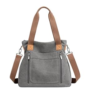ZHIERNA Canvas Damen Handtasche Hobo Schultertasche Casual Top Griff Crossbody Umhängetasche Tote Tasche für Arbeit, Reisen, Einkaufen