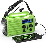 Best Raynic CR-1009 Emergency Alert Solar Crank Radio | Vanessa Davison Weather Radio 5000 Solar Hand Crank Portable AM FM Shortwave NOAA Emergency Alert Battery Operated Radio with Cellphone Charger,Flashlight,Camping Lamp,SOS,Home Outdoor Survival Gear for Power Outages