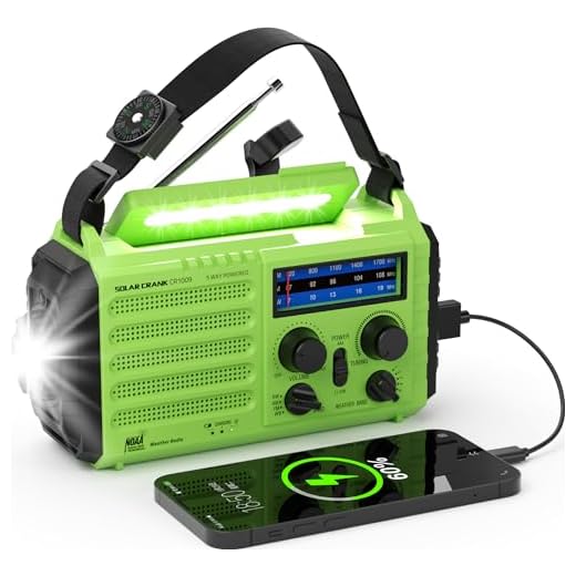 Portable Emergency Solar Hand Crank Radio, 5-way Powered AM/FM/SW/NOAA Weather Alert Radio, Power Bank for Phone Charger, SOS Loud Alarm/LED Flashlight/Reading Lamp/Compass for Camping Travelling Home