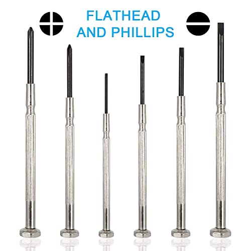 6 Pcs Precision Screwdriver Sets, Eyeglass Repair Kit Screwdriver, Mini Screwdriver Set, Flat Head And Philips Head Screwdriver Sets, With 6 Different Sizes, Suitable For Watch, Electronic Repairs #TOP1