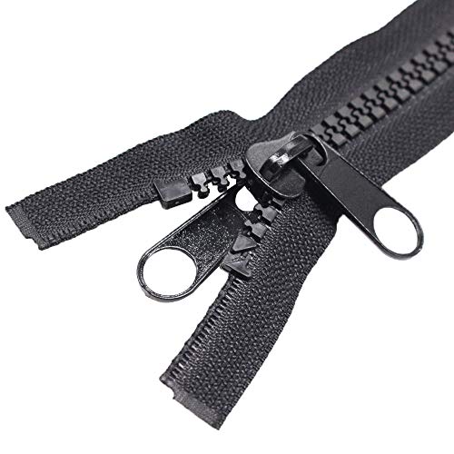 SHUNLI 2 Stück Reißverschluss 68cm - Teilbarer Kunststoff Reißverschluss 5mm Mesh