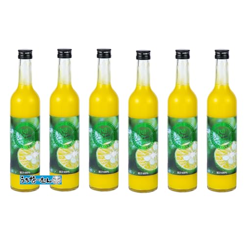 大宜味村産 青切りシークワーサー 100%果汁 500m × 6本 + うちなーむんシール