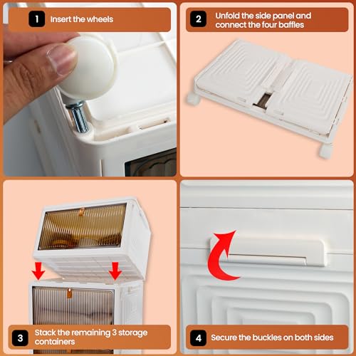 Avaton 4 Tier Plastic Storage Bins Organizer thumb #5