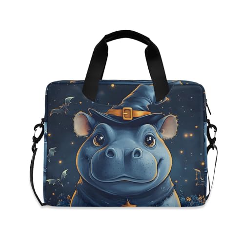 Funda para portátil hipopótamo Halloween 13-15.6 pulg miniatura 1