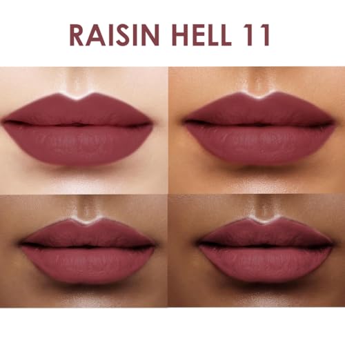 Image of One Wish Creamy Matte Lipstick Long Lasting for Women - Raisin Hell Shade 11 | Full Coverage | Creamy Formula | No Flaky Lips | No Dryness | Vitamin E, Almond Oil & Shea Butter for Moisturising Lip | 8 Hrs Lasting | Smooth Finish | 3.8 gm