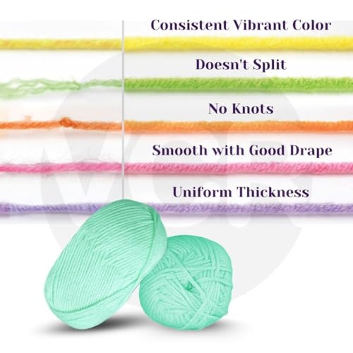 Image of VCR Light Cyan Yarn, 100 Grams Hank, 190 Meters Length, Acrylic Ball for Crochet and Knitting, Soft Crosia Threads, Pack of 1 Yarn, Suitable for DIY Crafts