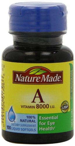 Nature Made Vitamin A 8000IU, 100 Softgels (Pack of 6)