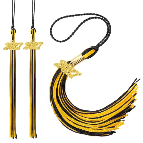 2 pcs Black and Gold 2027 Grad Tassel 2027 Graduation Tassel 2027