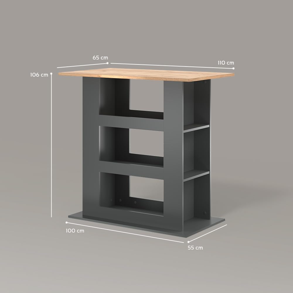 Livinity Bartisch Regusa, Goldkraft Eiche/Anthrazit, 110 x 65 cm