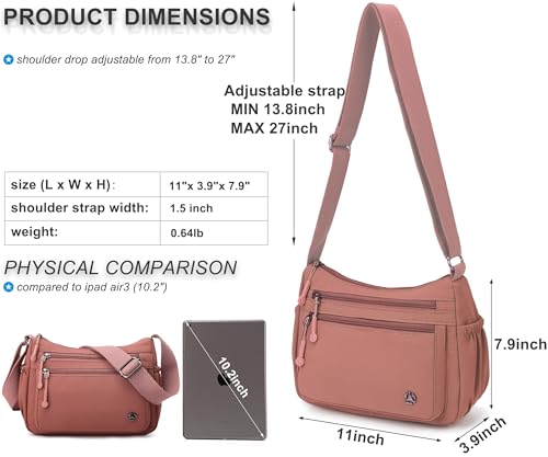 Image of Pealwel Casual Crossbody Bag with Anti Theft Pocket - Women Lightweight Water-Resistant Purse Bag