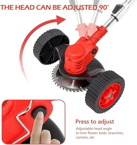 Electric Wireless Rechargeable Edge Cutter 48V-2 Batteries- 25cm Cutting Width | 3-in-1 Mower & Trimmer | Adjustable Height | 3 Blade Types (Edge Cutter)