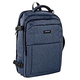 Jaslen - Mochila Viaje Cabina Avion Maleta Ligera para Avión De Mano con Compartimentos. Compatible Ryanair, Azul